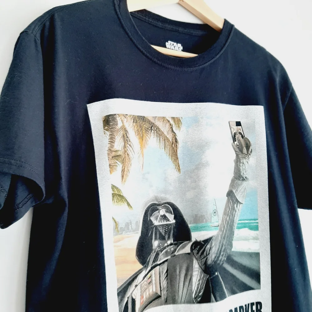 🍒 STAR WARS Darth Vader Crewneck Tee Men's T-shirt Black Sz M - Picture 3 of 11